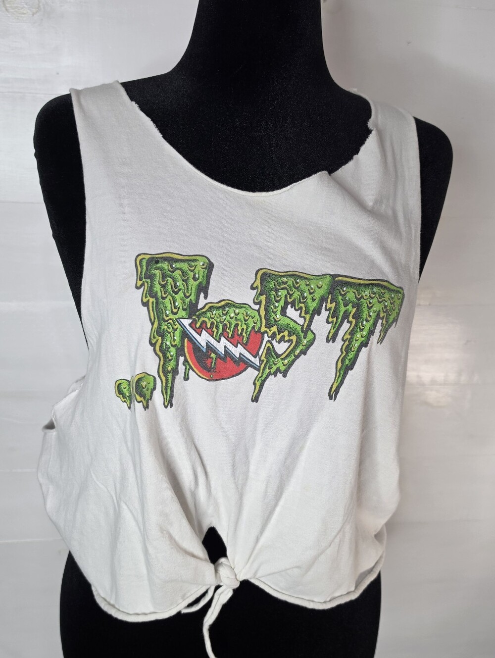 VTG Reworked Mark Gonzales LOST Grateful Dead Slime Crop Tank Top Skatercore